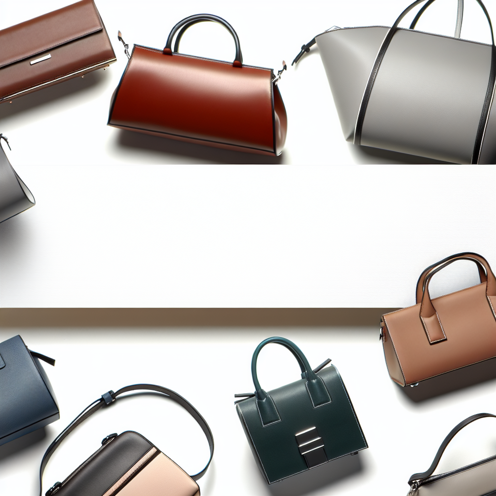 Vielfalt eleganter Damen-Handtaschen aus Leder: Crossbody, Tote und strukturierte Modelle auf weißem Hintergrund.