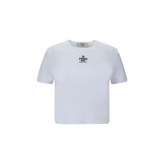 Fendi Weißes Baumwoll-T-Shirt by Fendi