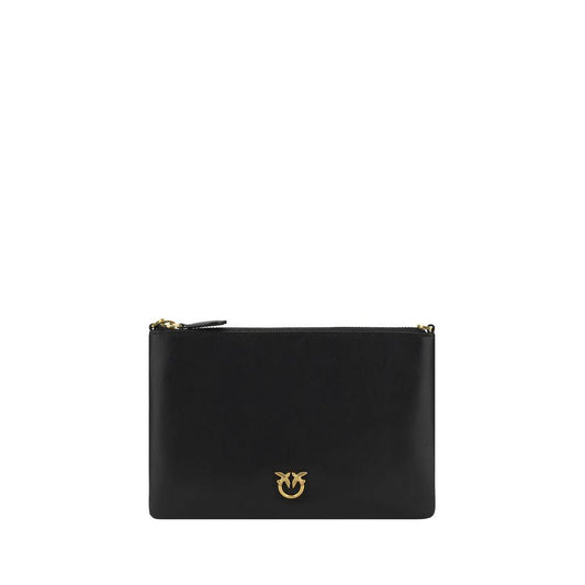 PINKO Schwarze Kalbsleder Schultertasche Bos Taurus by PINKO