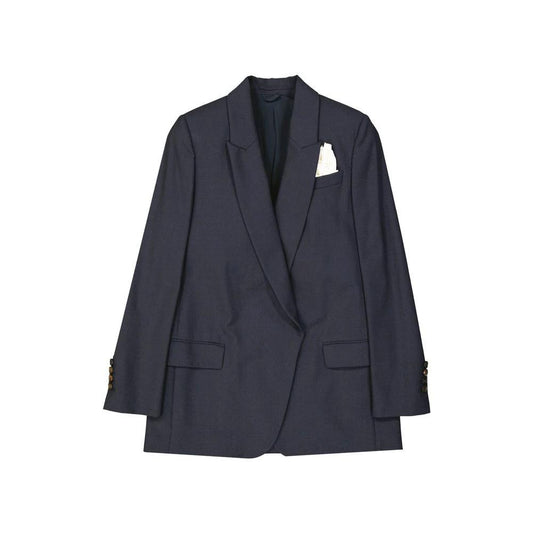 Brunello Cucinelli Cucinelli Blauer Sakko und Mantel aus reiner Schurwolle by Brunello Cucinelli Cucinelli