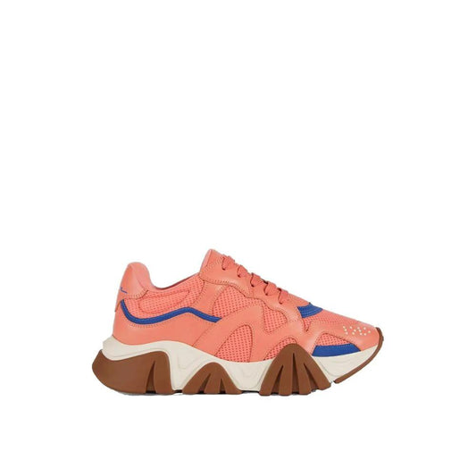 Versace Orangefarbene Leder Chunky Sneaker by Versace
