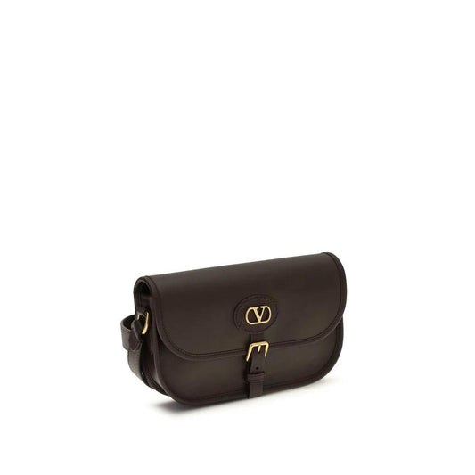 Valentino Garavani Braune Kalbsleder Bos Taurus Schultertasche by Valentino Garavani