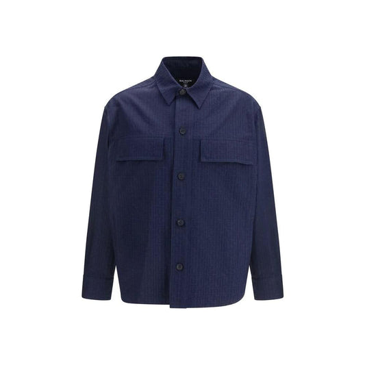 Balmain Blauer Baumwollmantel by Balmain
