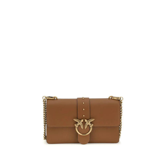 PINKO Braune Kalbsleder Bos Taurus Schultertasche by PINKO
