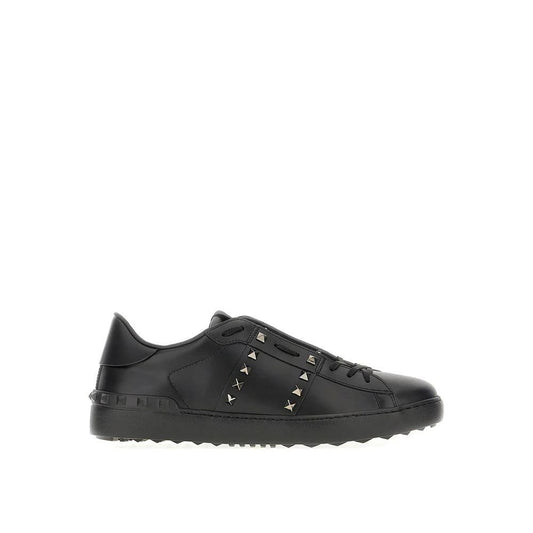 Valentino Garavani Schwarze Leder Low-Top-Sneaker by Valentino Garavani
