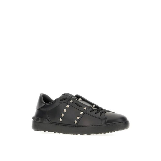 Valentino Garavani Schwarze Leder Low-Top-Sneaker by Valentino Garavani