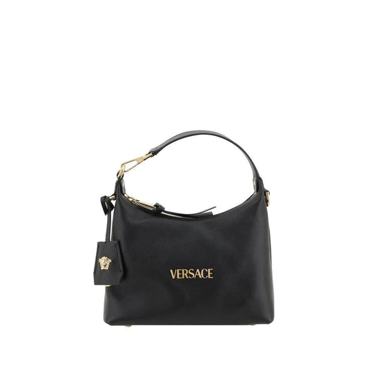 Versace Schwarze Kalbsleder Bos Taurus Handtasche by Versace