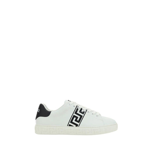 Versace Weiße Kalbsleder Bos Taurus Low-Top-Sneaker by Versace