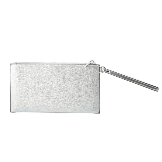 Michael Kors Graue Leder-Clutch by Michael Kors
