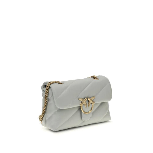PINKO Graue Bos Taurus Kalbsleder Schultertasche by PINKO