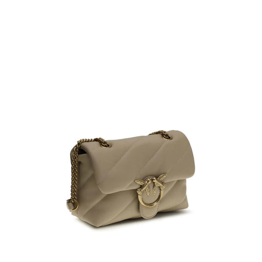 PINKO Beige Calf Leather Bos Taurus Schultertasche by PINKO