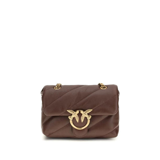 PINKO Schultertasche aus braunem Kalbsleder Bos Taurus by PINKO