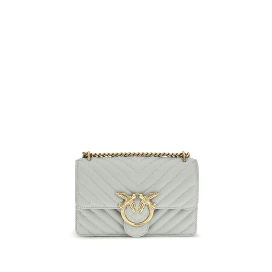 PINKO Graue Bos Taurus Kalbsleder Schultertasche by PINKO