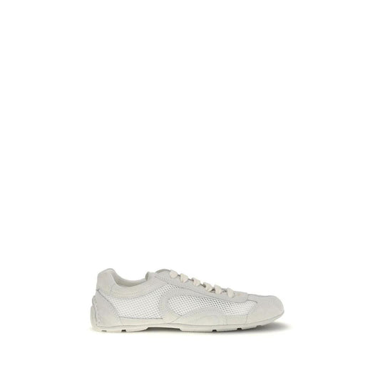 Prada Weiße Stoff-Sneaker mit niedrigem Schaft by Prada