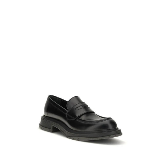 Gucci Schwarze Bos Taurus Kalbsleder Loafer zum Hineinschlüpfen by Gucci