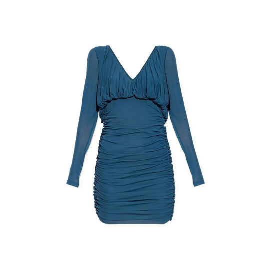 Saint Laurent Blaues Kupferfarbenes Freizeitkleid by Saint Laurent