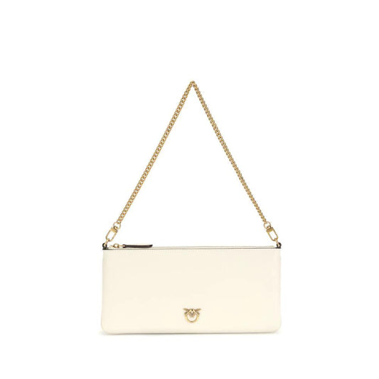 PINKO Weiße Schultertasche aus Kalbsleder Bos Taurus by PINKO