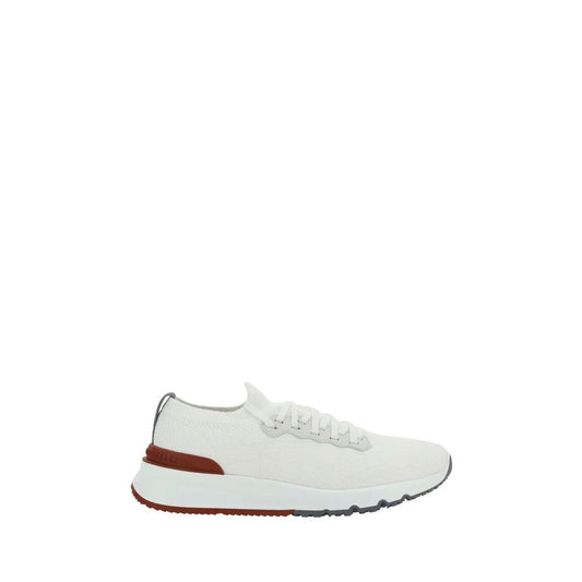 Brunello Cucinelli Weiße Gummisohle Low-Top-Sneaker by Brunello Cucinelli
