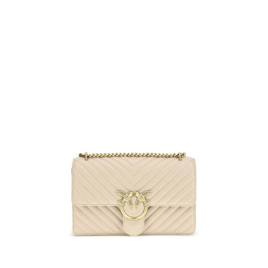PINKO Beige Calf Leather Bos Taurus Schultertasche by PINKO