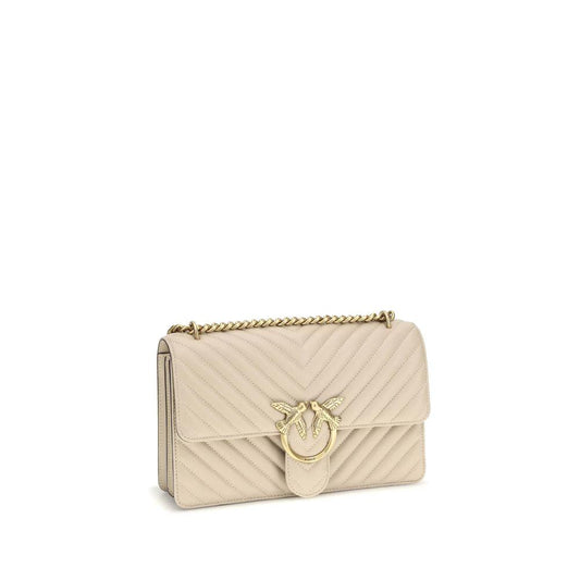 PINKO Beige Calf Leather Bos Taurus Schultertasche by PINKO