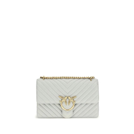 PINKO Graue Bos Taurus Kalbsleder Schultertasche by PINKO