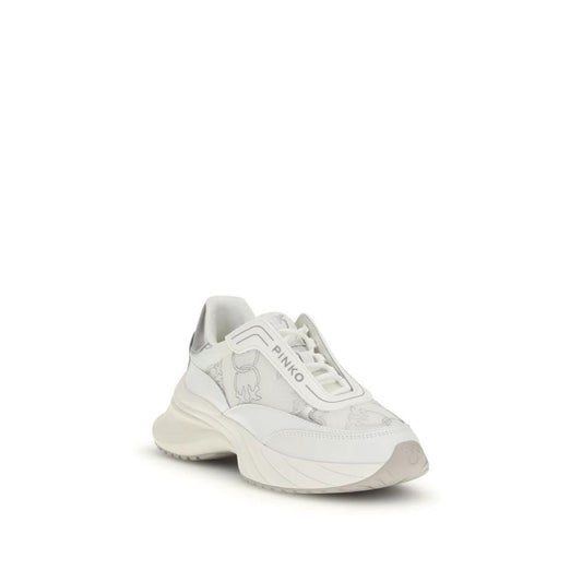 PINKO Weiße Bos Taurus Kalbsleder Chunky Sneaker by PINKO