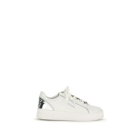 PINKO Weiße Bos Taurus Kalbsleder Low-Top-Sneaker by PINKO
