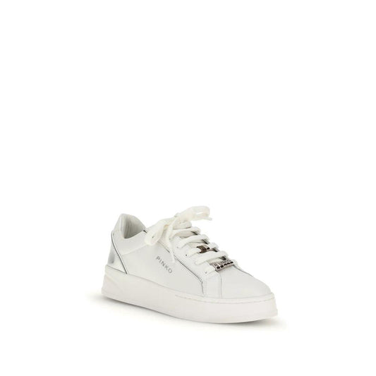 PINKO Weiße Bos Taurus Kalbsleder Low-Top-Sneaker by PINKO