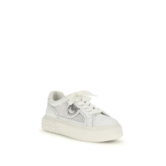 PINKO Weiße Bos Taurus Kalbsleder Plateau-Sneaker by PINKO