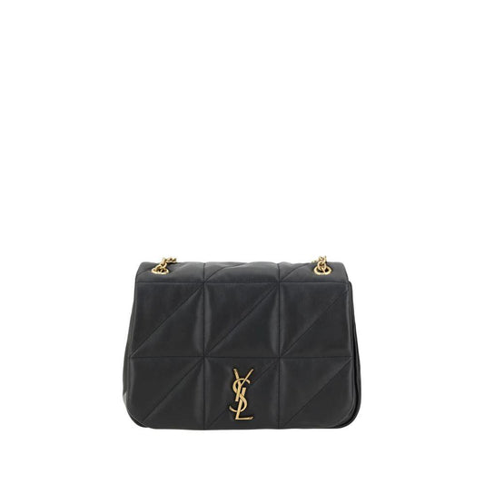 Saint Laurent Schwarze Bos Taurus Kalbsleder Schultertasche by Saint Laurent