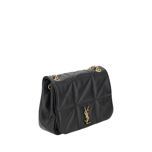 Saint Laurent Schwarze Bos Taurus Kalbsleder Schultertasche by Saint Laurent