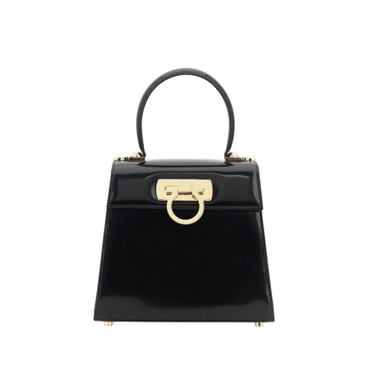 Ferragamo Schwarze Kalbsleder Bos Taurus Handtasche by Ferragamo