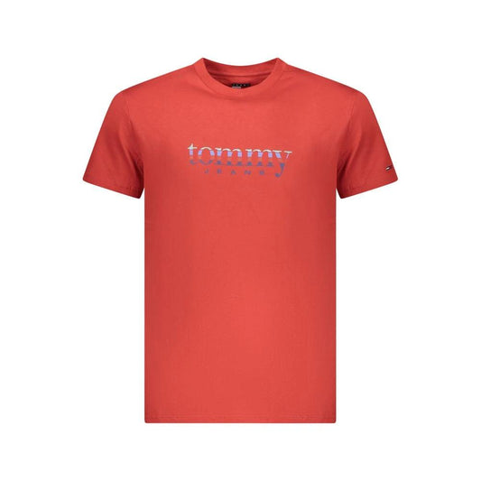 Tommy Hilfiger Rotes Baumwoll-T-Shirt für Herren by Tommy Hilfiger