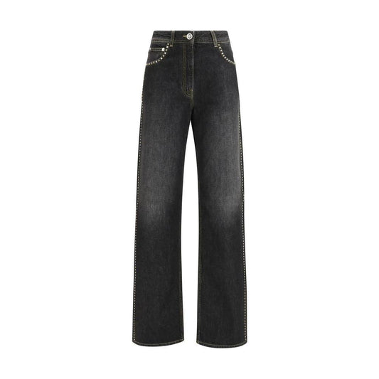 Versace Schwarze Jeans aus Baumwolle im geraden Schnitt by Versace