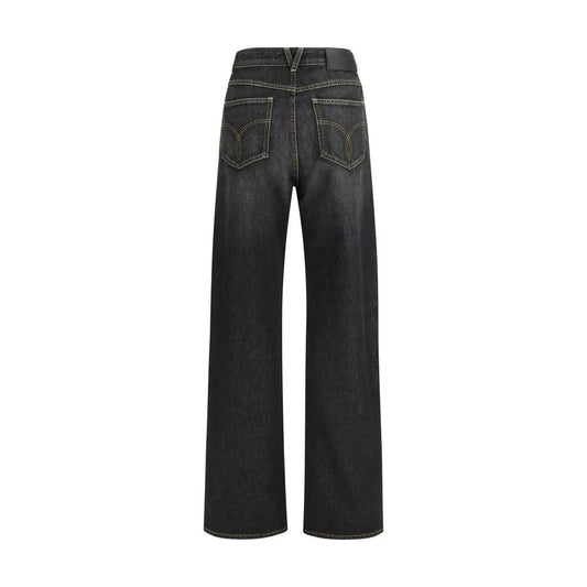 Versace Schwarze Jeans aus Baumwolle im geraden Schnitt by Versace