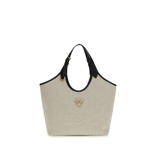 Versace Beige Cotton Shoulder Bag by Versace