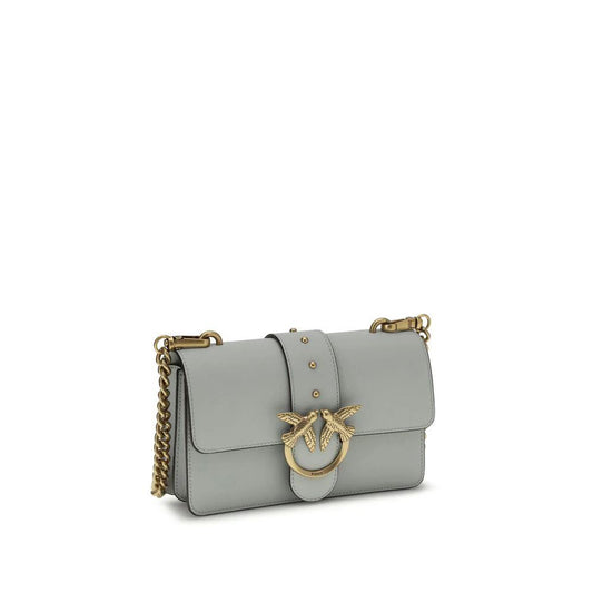 PINKO Graue Bos Taurus Kalbsleder Schultertasche by PINKO