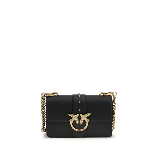 PINKO Schwarze Bos Taurus Kalbsleder Schultertasche by PINKO