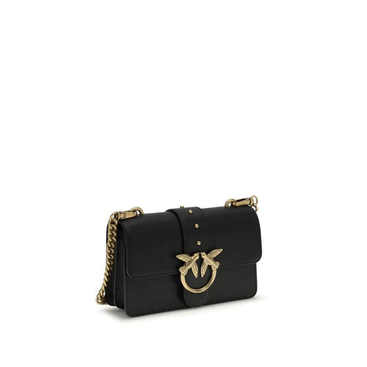 PINKO Schwarze Bos Taurus Kalbsleder Schultertasche by PINKO