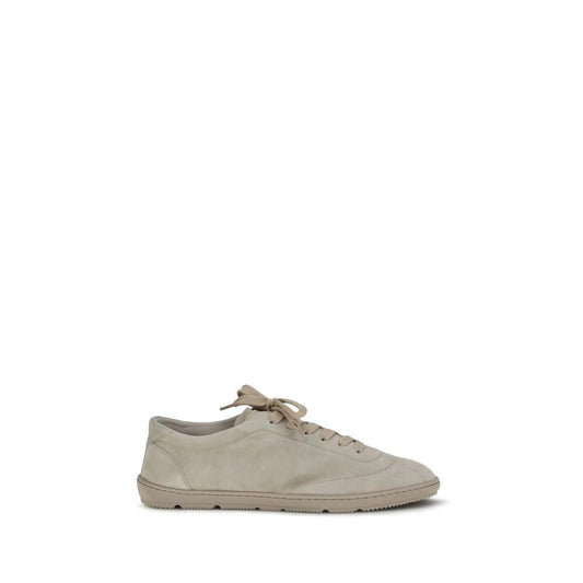 Brunello Cucinelli Cucinelli Beige Calf Leather Bos Taurus Low Top Sneakers by Brunello Cucinelli Cucinelli