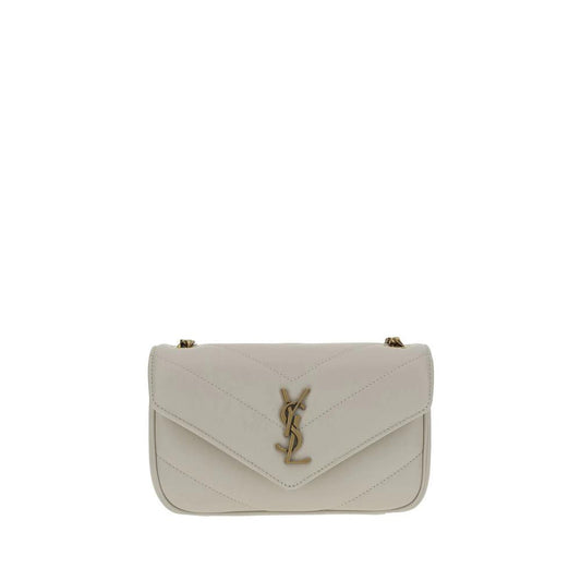 Saint Laurent Weiße Lammleder Schultertasche Ovis Aries Aries by Saint Laurent
