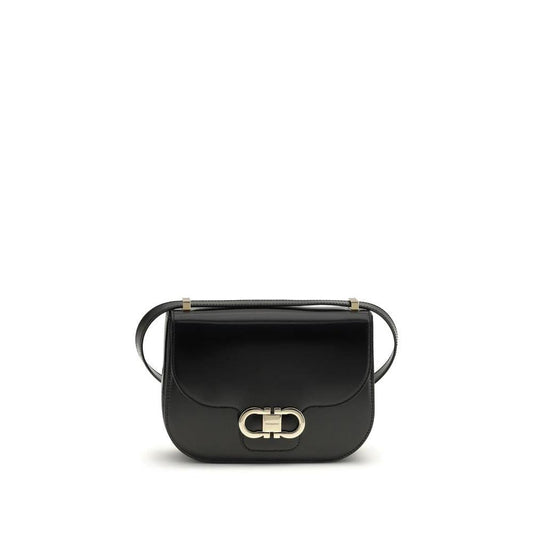 Ferragamo Schwarze Bos Taurus Kalbsleder Schultertasche by Ferragamo