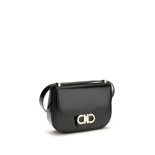 Ferragamo Schwarze Bos Taurus Kalbsleder Schultertasche by Ferragamo