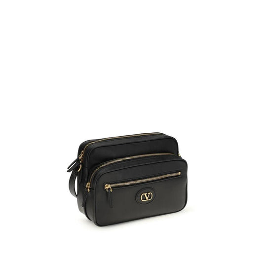 Valentino Garavani Schwarze Bos Taurus Kalbsleder Schultertasche by Valentino Garavani