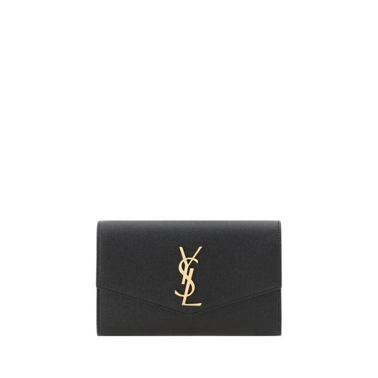 Saint Laurent Schwarze Bos Taurus Kalbsleder Schultertasche by Saint Laurent