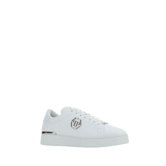 Philipp Plein Weiße Bos Taurus Kalbsleder Low-Top-Sneaker by Philipp Plein