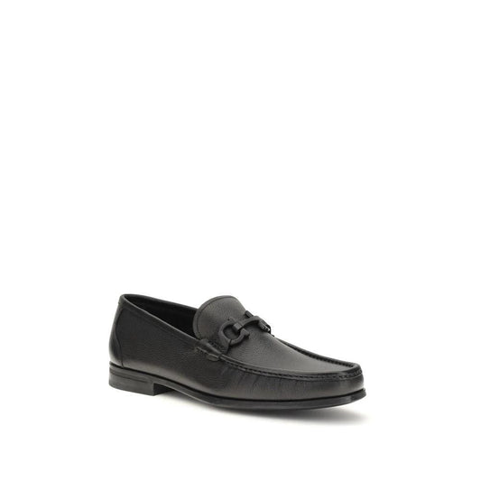 Ferragamo Schwarze Kalbsleder Bos Taurus Slipper-Loafer by Ferragamo