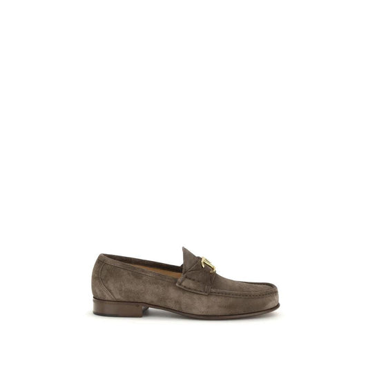 Valentino Garavani Braune Kalbsleder Bos Taurus Loafer zum Hineinschlüpfen by Valentino Garavani