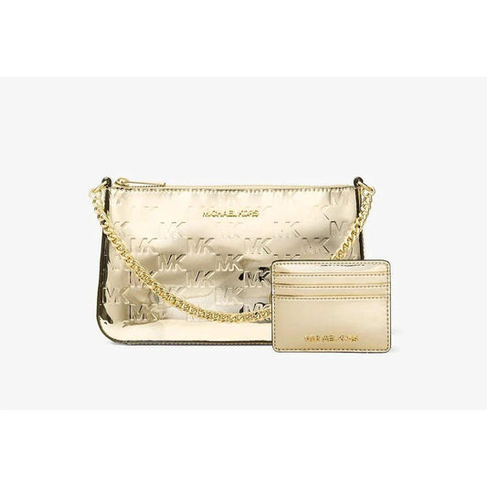 Michael Kors Gold Canvas Clutch Bag by Michael Kors