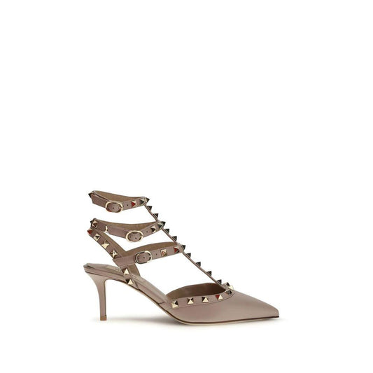 Valentino Garavani Multicolor Calf Leather Bos Taurus Mid Heel Pumps by Valentino Garavani